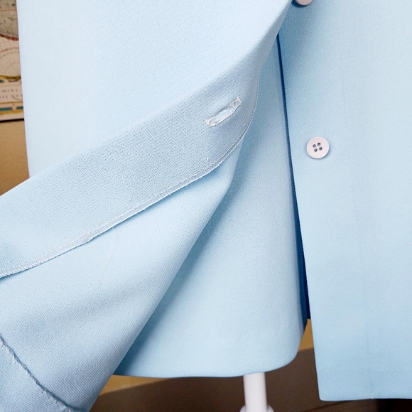 VINTAGE SKIRT SKORT button front light blue Russ mod polyester retro women Small - Picture 8 of 10